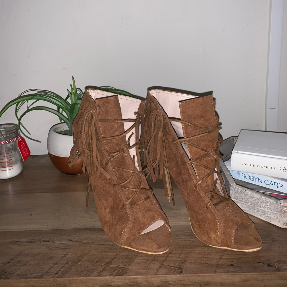 Frilly Brown Heels